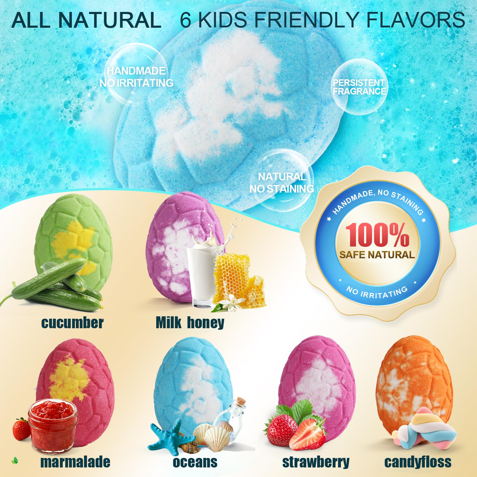 Zeewoo bath bombs contain an organic dinosaur toy for imaginative play after bath.