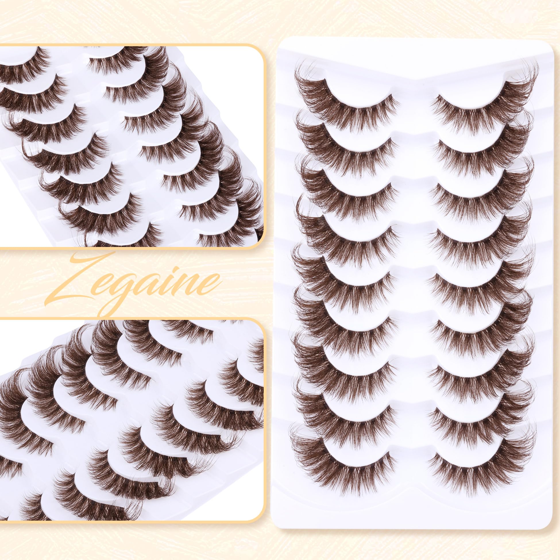 Zegaine fox-eye lashes 8-20mm for dramatic eye shape