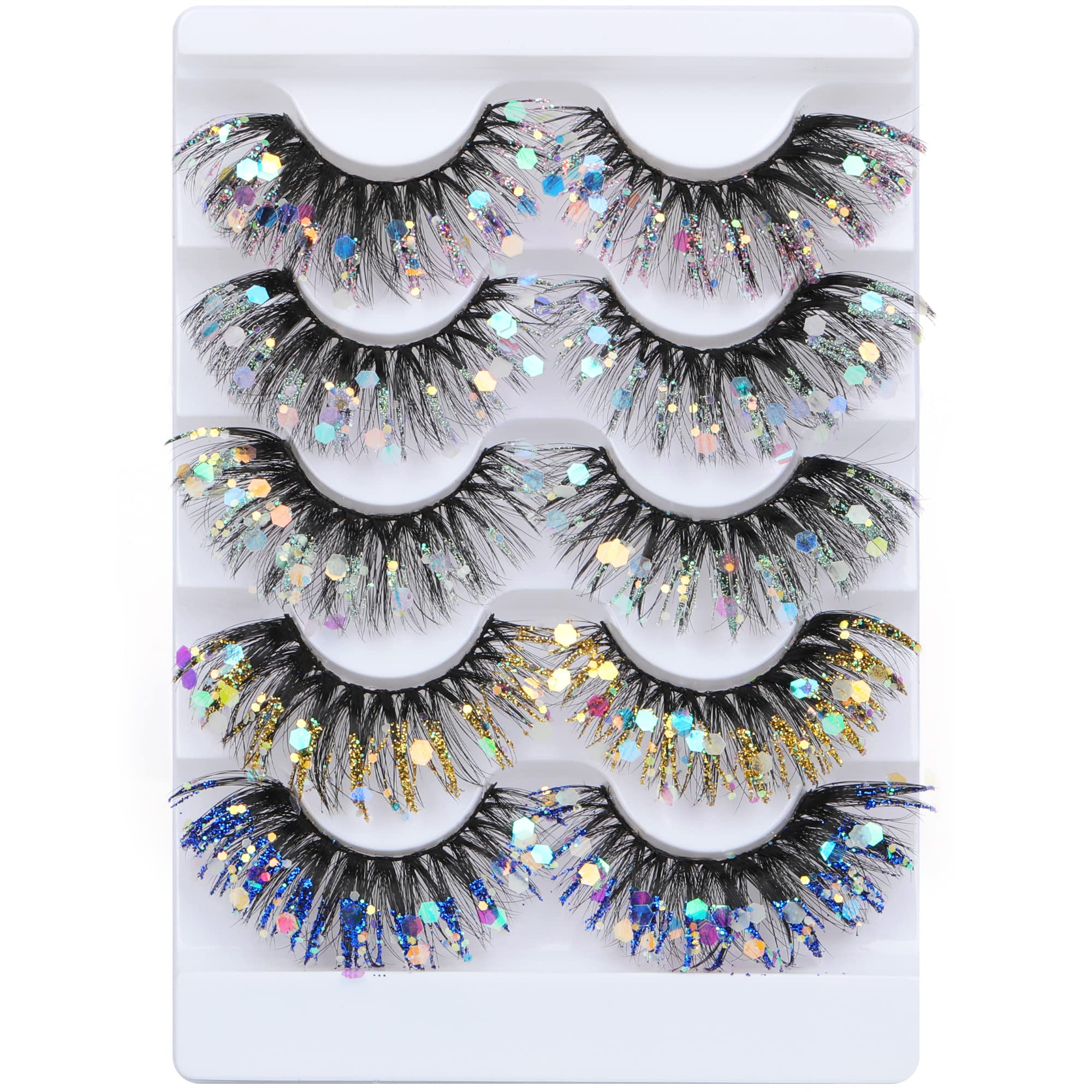 Zegaine glitter lashes in dramatic cat-eye style for party looks.