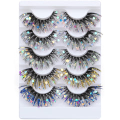 Zegaine glitter lashes in dramatic cat-eye style for party looks.