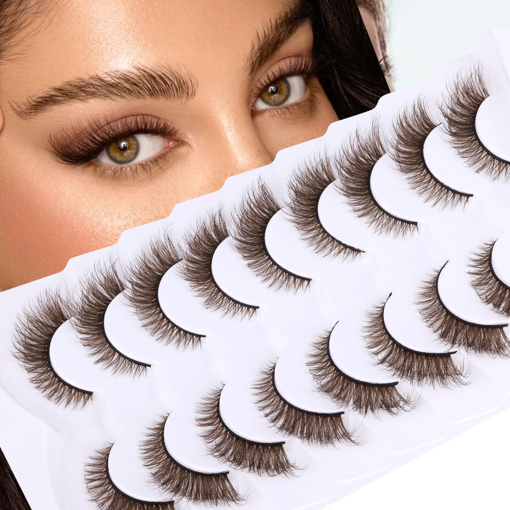 Zegaine handmade brown faux mink lashes offer lightweight comfort.