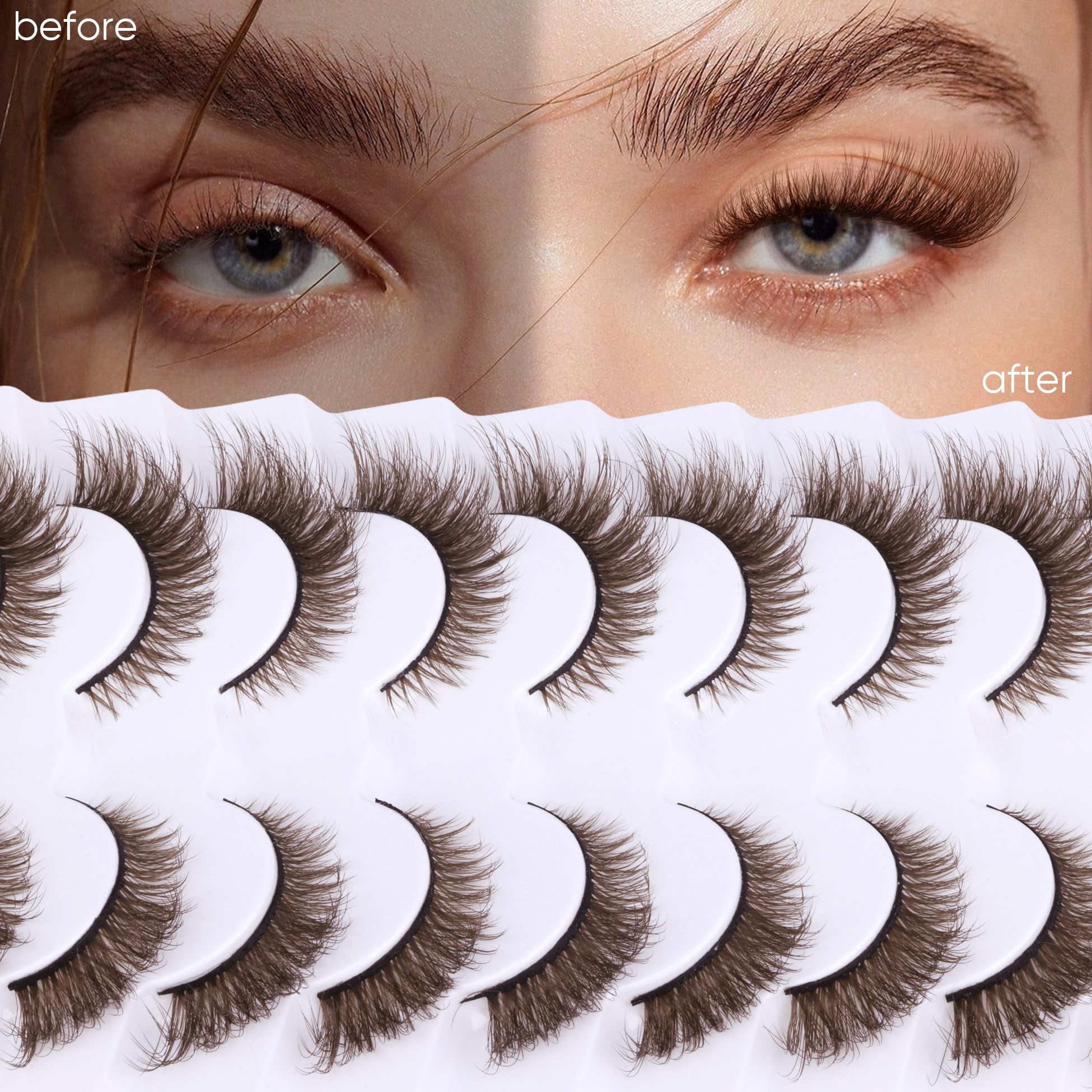Zegaine reusable brown lashes stay soft after multiple wears.