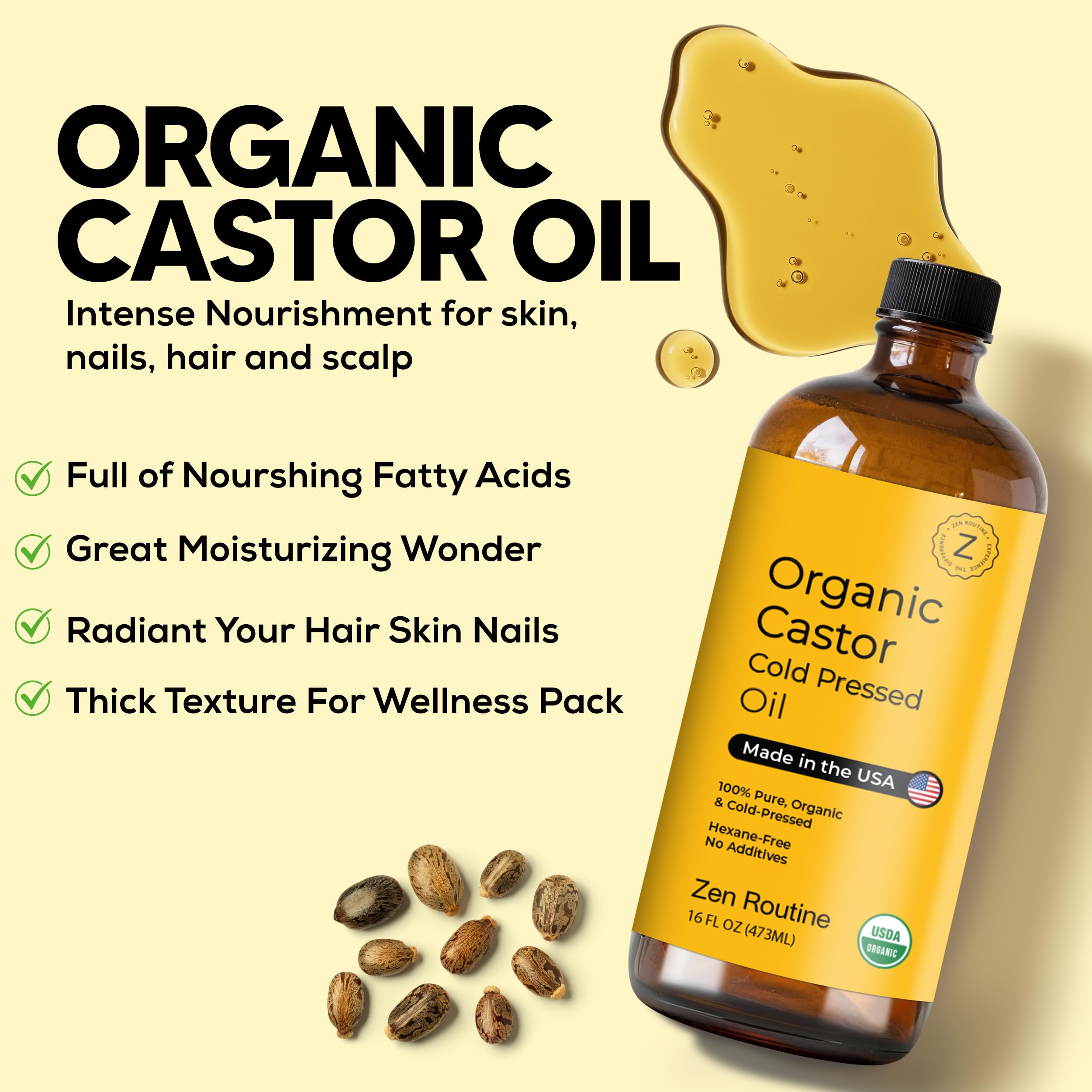 Zen Routine castor oil pack wrap ready for abdominal wellness routines.