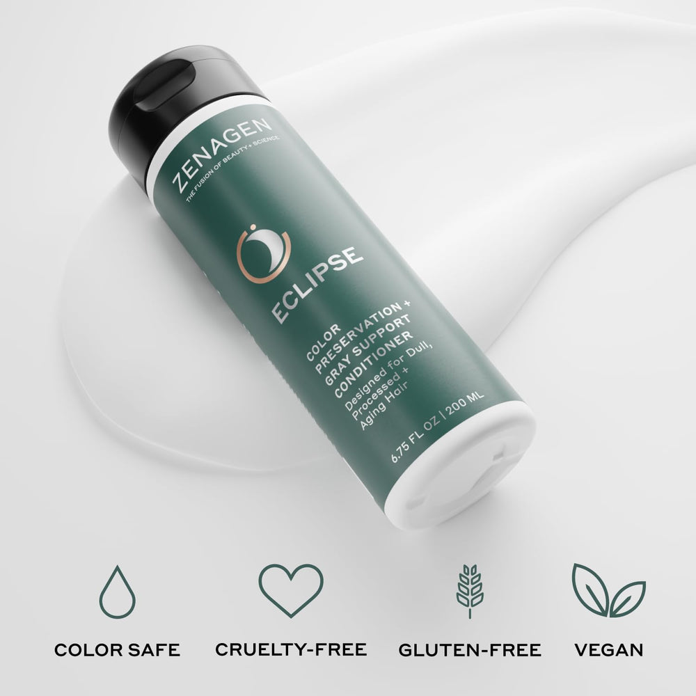 Zenagen Eclipse Conditioner hair strands close-up hints smoother texture after use