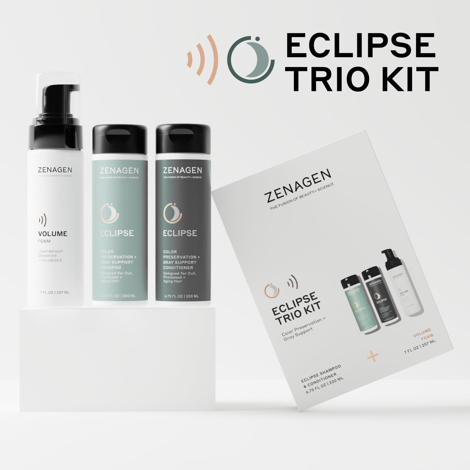 Zenagen Eclipse Volume Foam showing dispensing action for added body