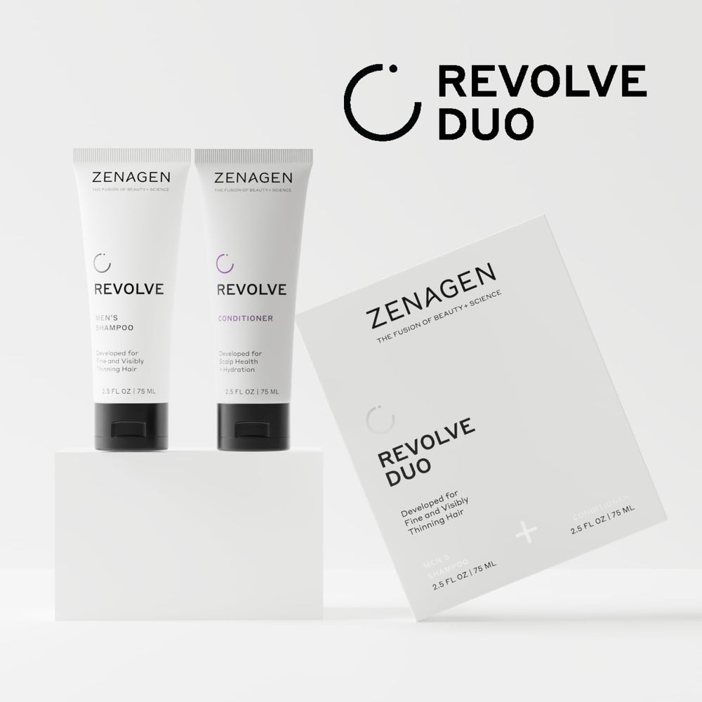 Zenagen Revolve travel kit packaging front shows compact TSA-friendly bundle for trips.