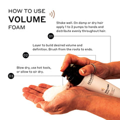 Zenagen Volume Foam texture close-up shows non-greasy light formula