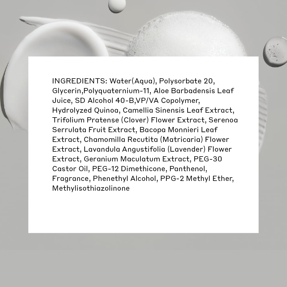 Zenagen Volume Foam ingredients panel highlights botanical actives for nourishment