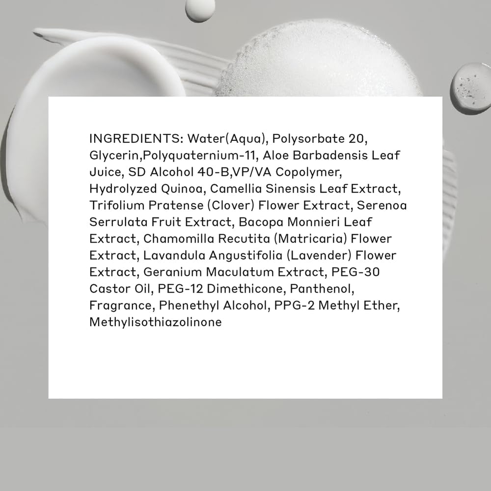 Zenagen Volume Foam ingredients panel highlights botanical actives for nourishment