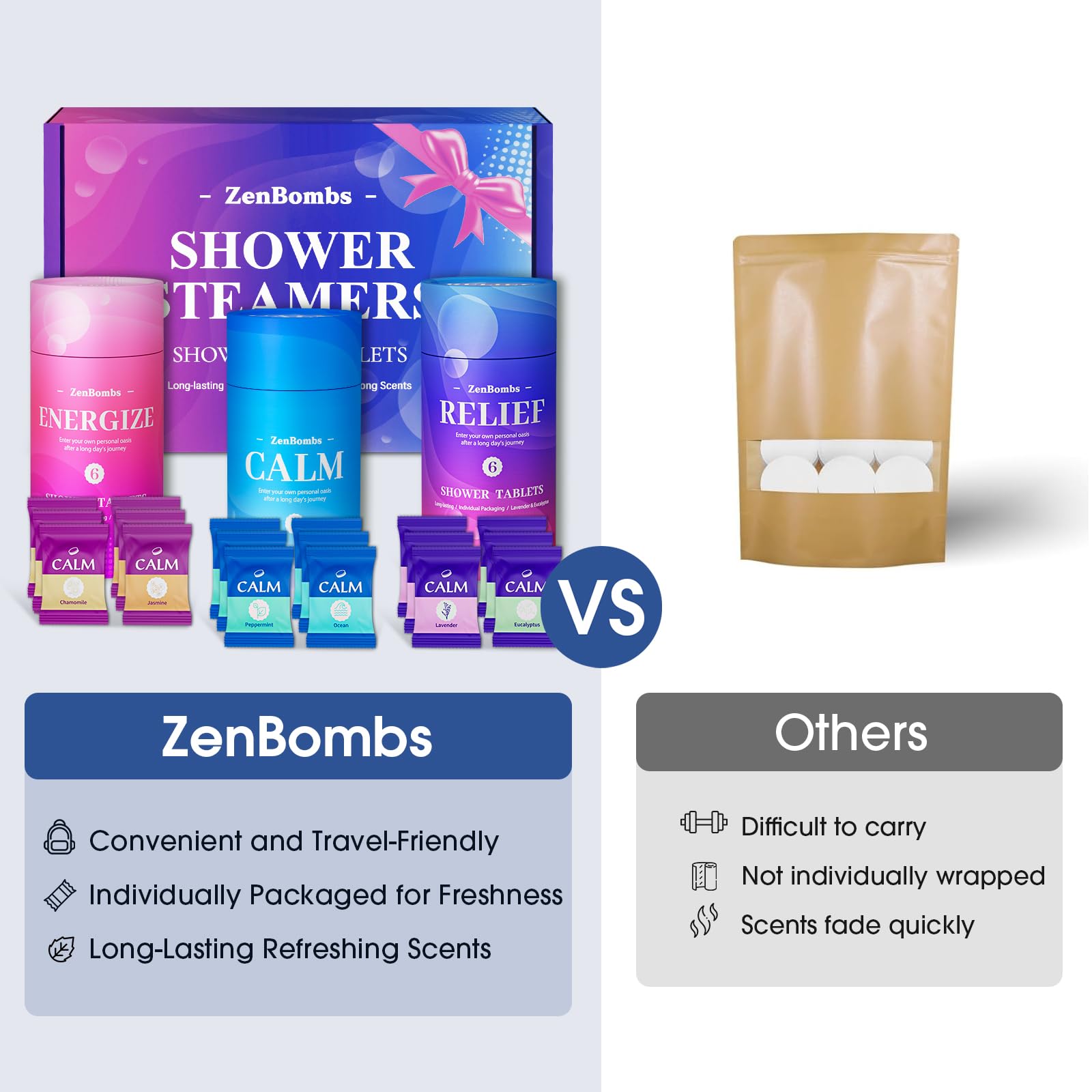 Individually wrapped steamers ensure fresh scent with every use.