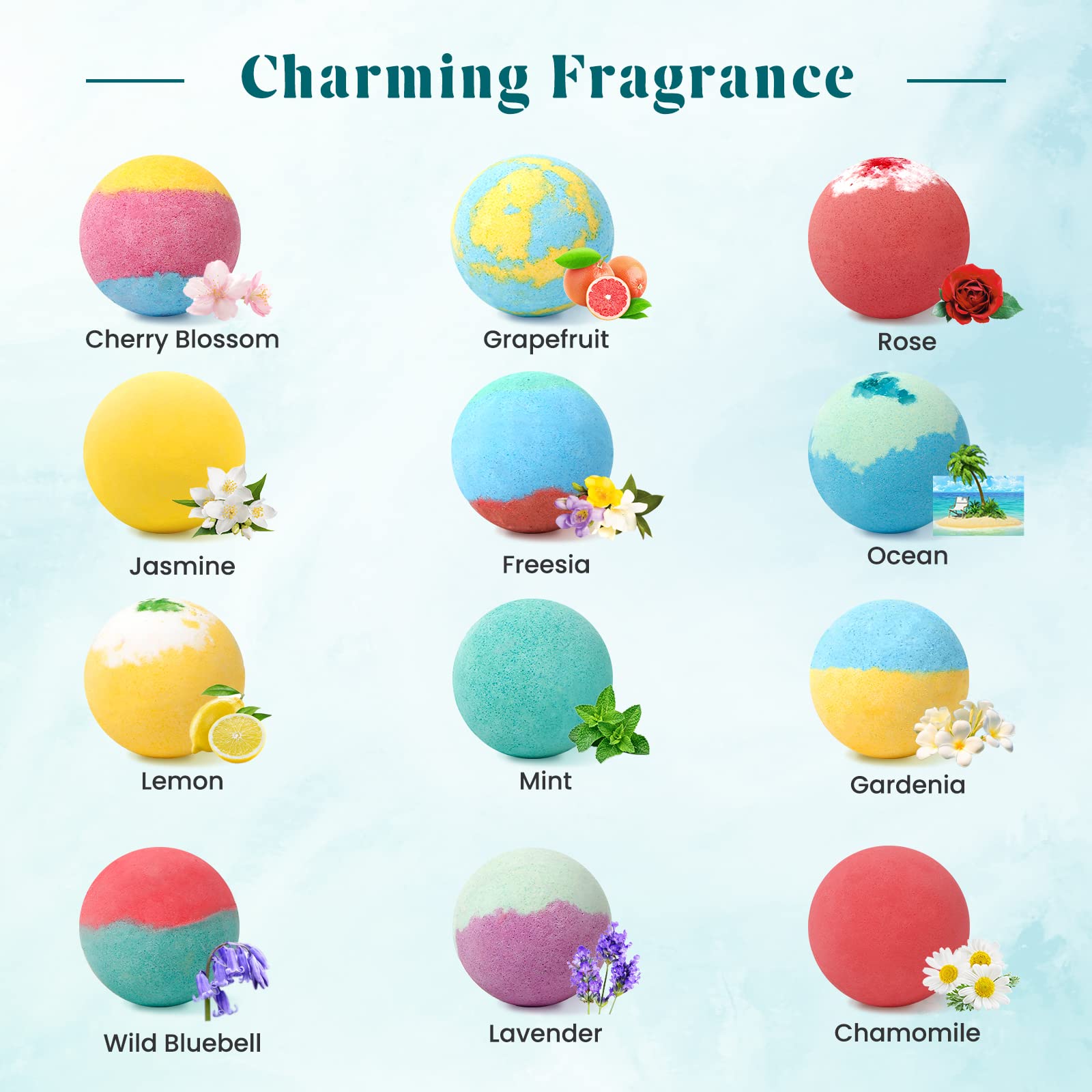 ZenBombs cherry blossom bath bomb creates vibrant color and fragrance.
