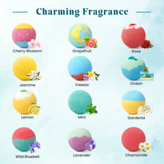 ZenBombs cherry blossom bath bomb creates vibrant color and fragrance.