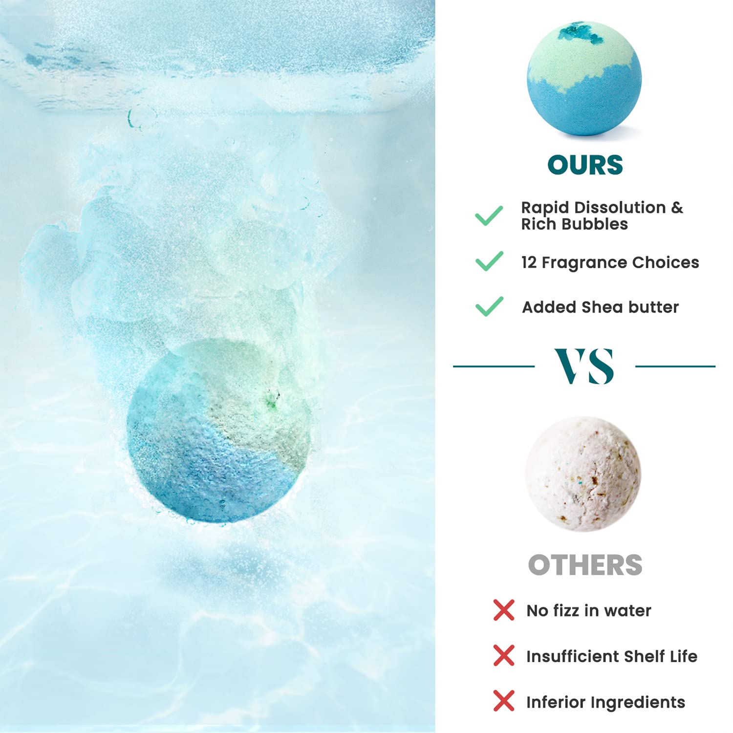 ZenBombs lavender bath bomb dissolving in hot water with a calming aroma.