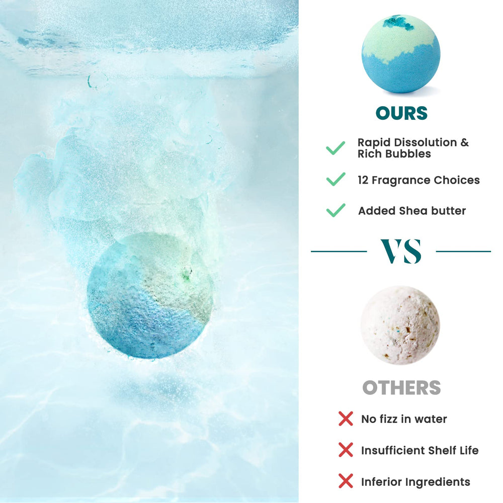 ZenBombs lavender bath bomb promotes calm and relaxation.