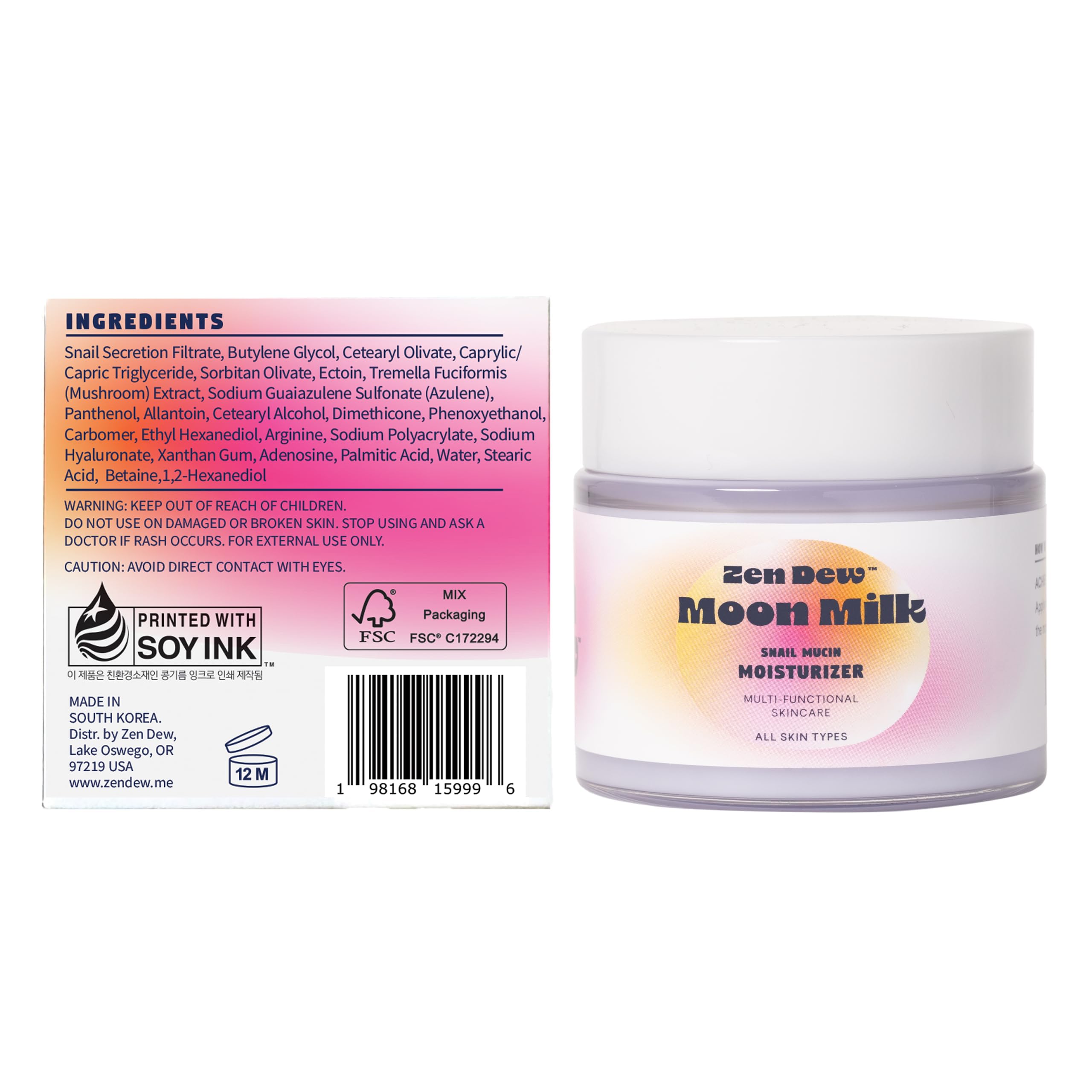Zen Dew Moon Milk snail mucin moisturizer glow-ready routine