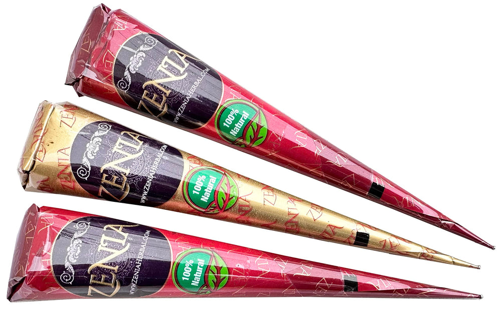 Open Zenia henna cone during quick coloring session