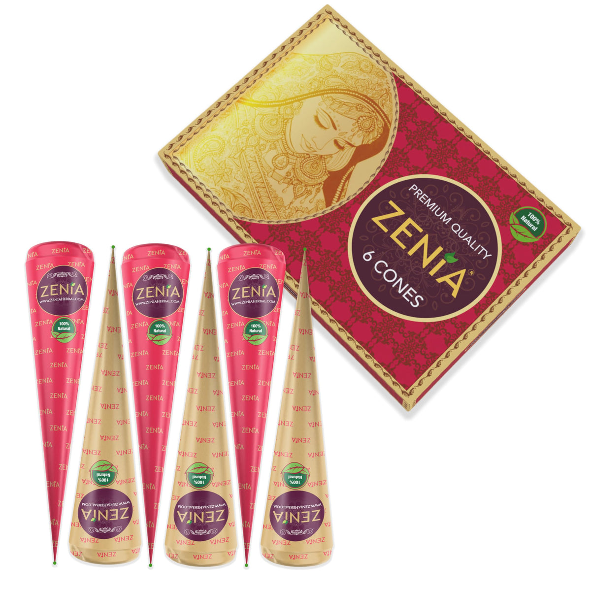 Zenia henna paste cone ready for natural color application