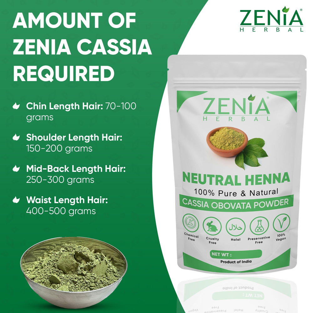 Zenia Neutral Henna 1kg packaging for convenient home use.