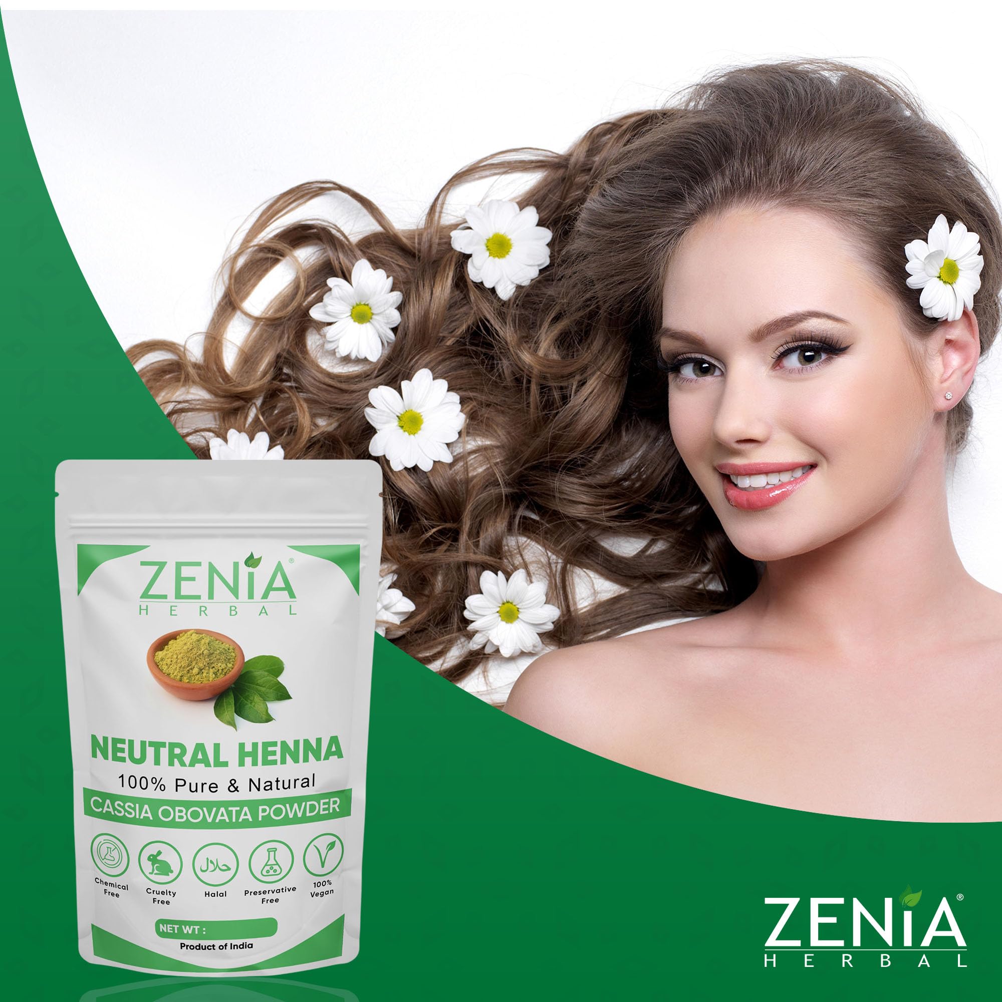 Final result: Zenia Neutral Henna leaves hair silky and healthy-looking.