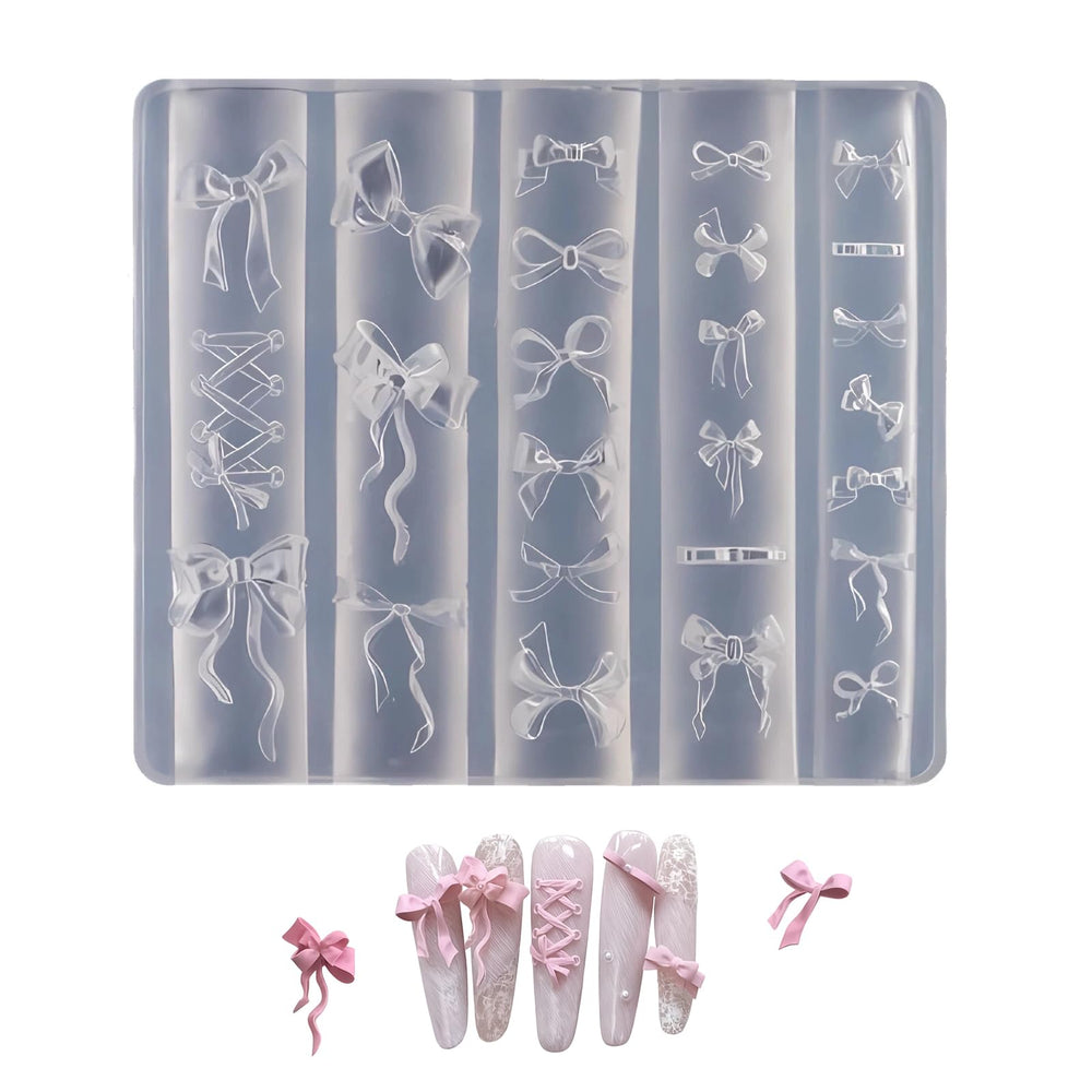 Zenoco 3D bow silicone nail mold for easy, reusable nail art.