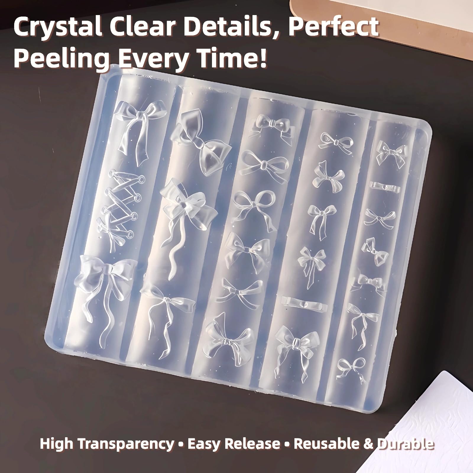 Zenoco bow and ribbon mold for delicate, salon-ready nail designs.