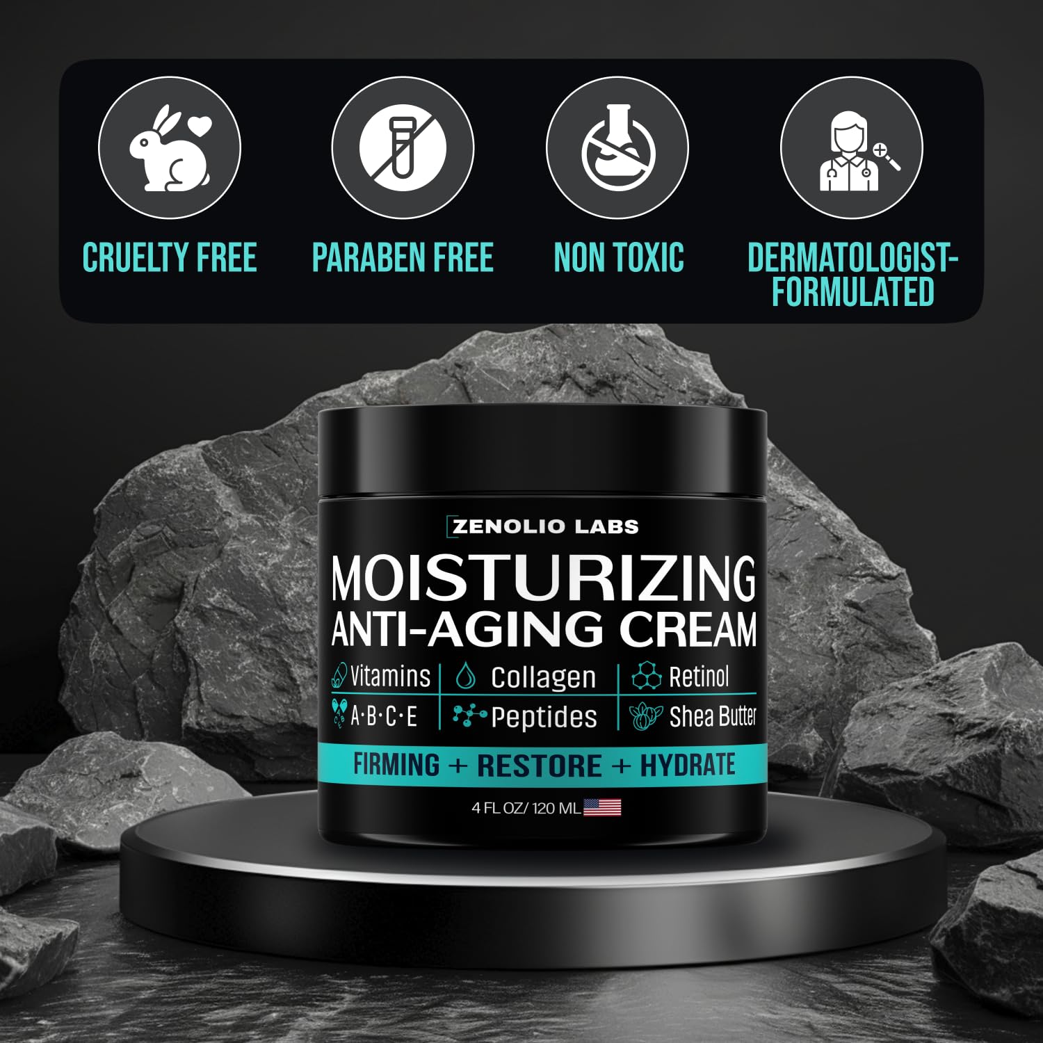 Zenolio Labs Mens Moisturizer with vitamins E and A for skin renewal