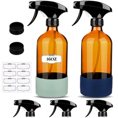 ZENOWICK amber 16oz glass spray bottle for even cleaning coverage.