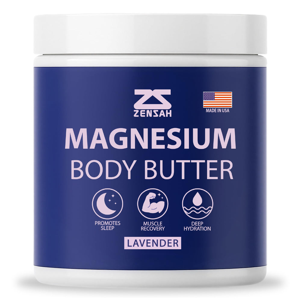 Zensah Magnesium Body Butter in a jar for soothing, quick absorption on sore muscles.