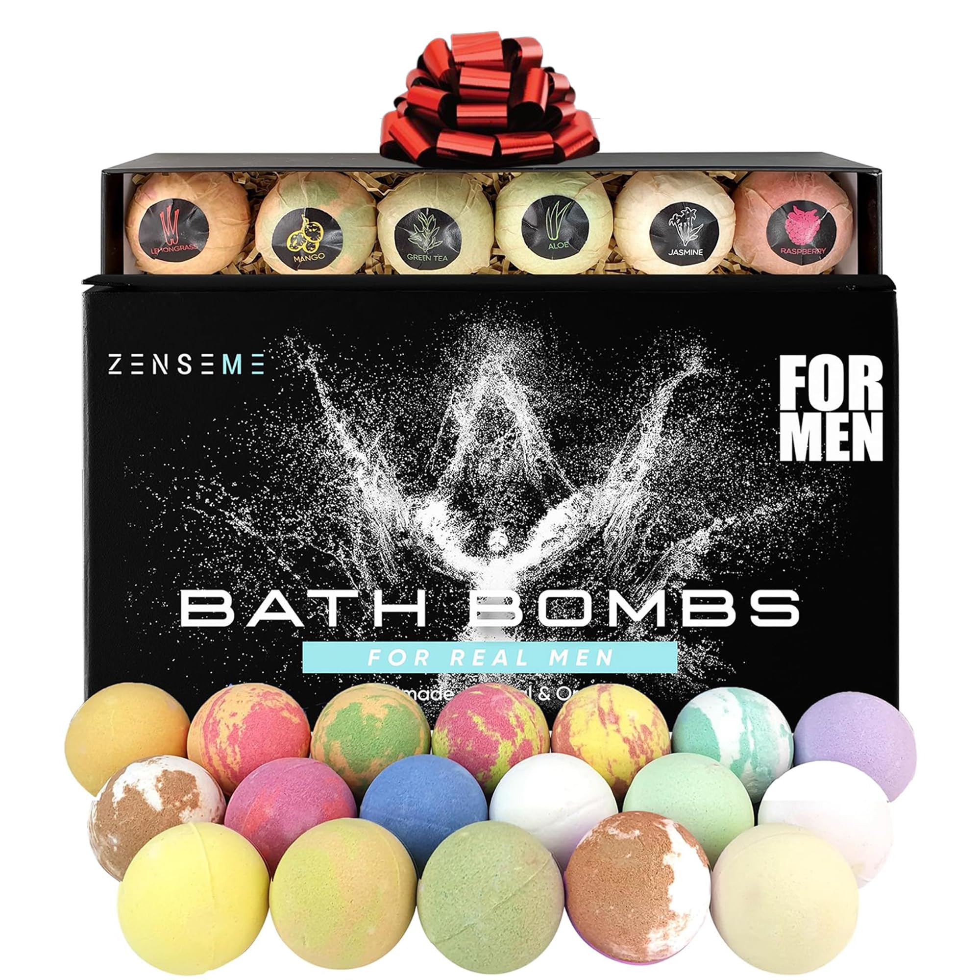 ZenseMe bath bomb with sandalwood scent for a soothing soak and muscle relaxation.