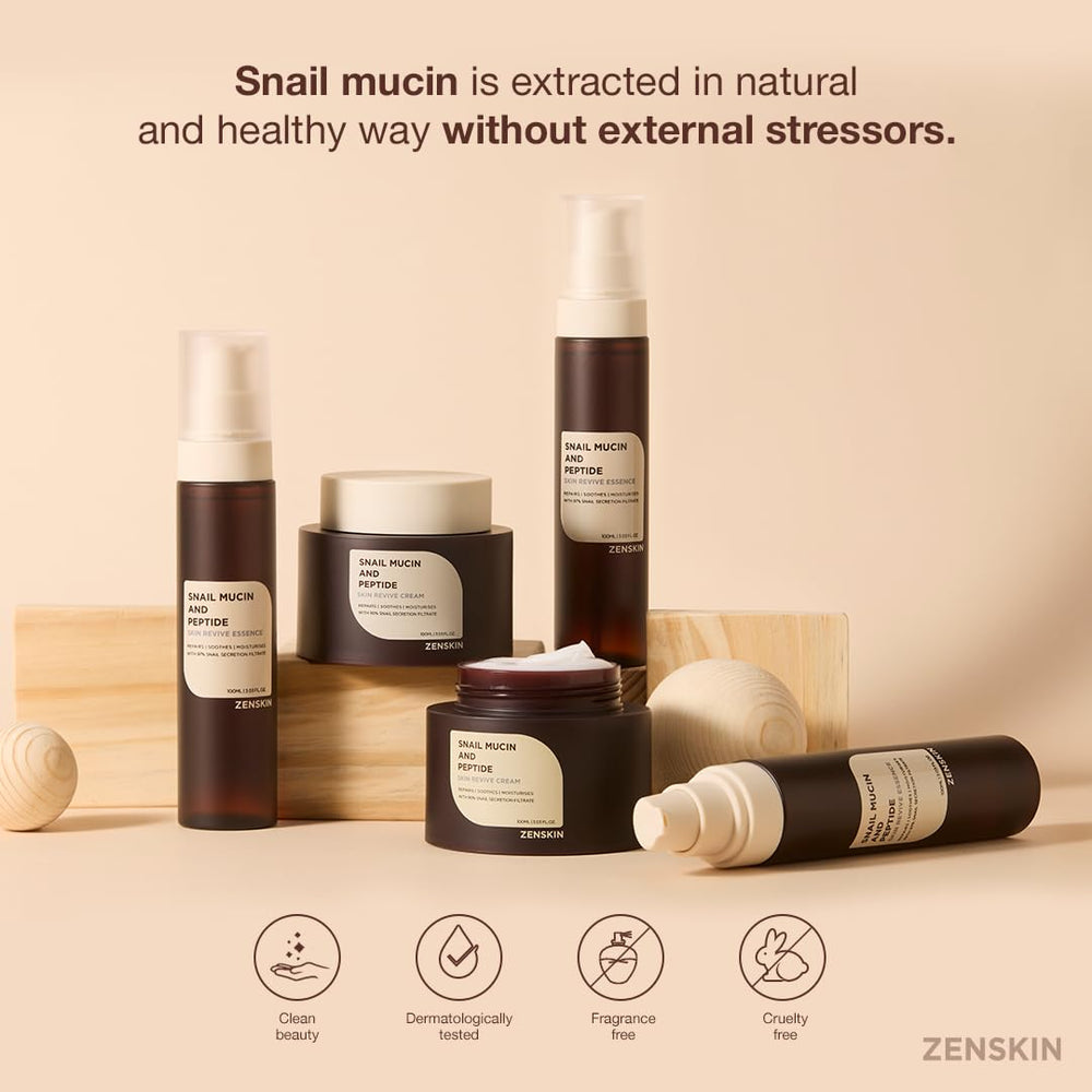 Skin glow after using Zenskin Snail Mucin Cream suggests radiant-looking results.