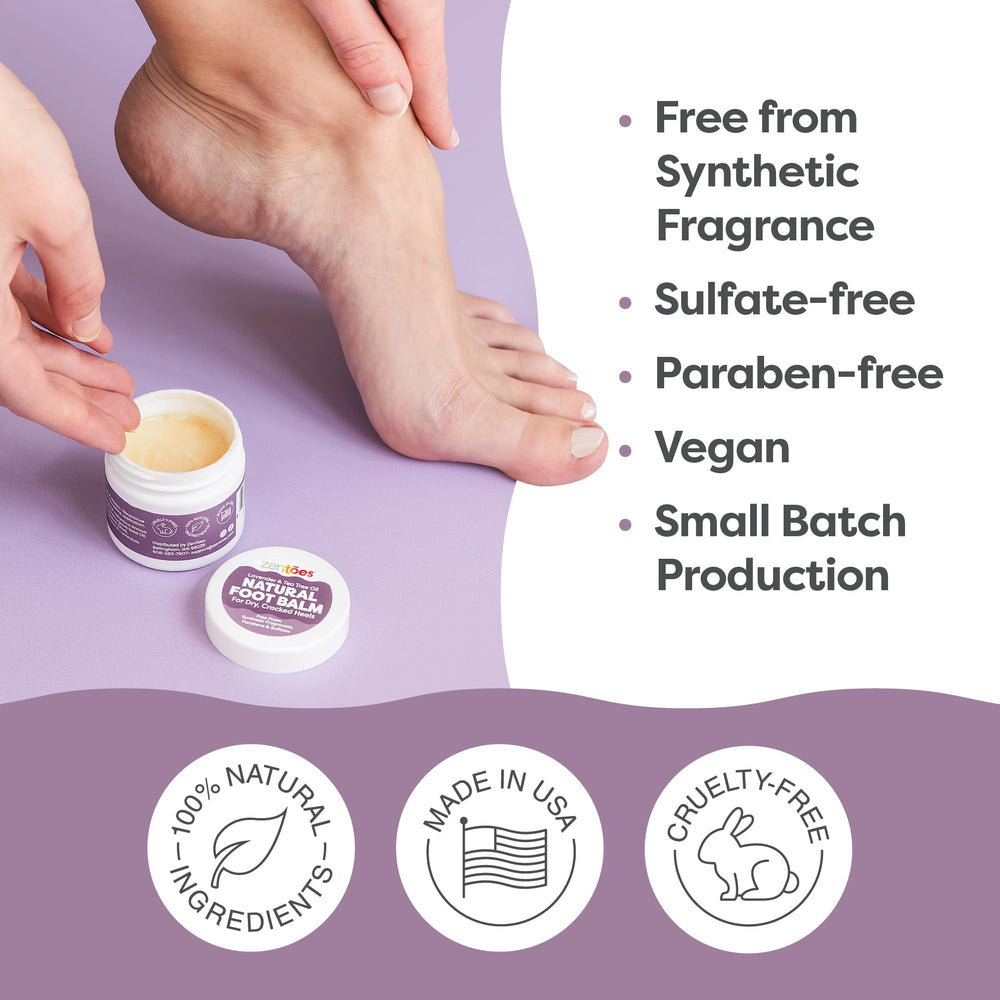 ZenToes foot balm beside cozy socks for an at-home spa treatment.