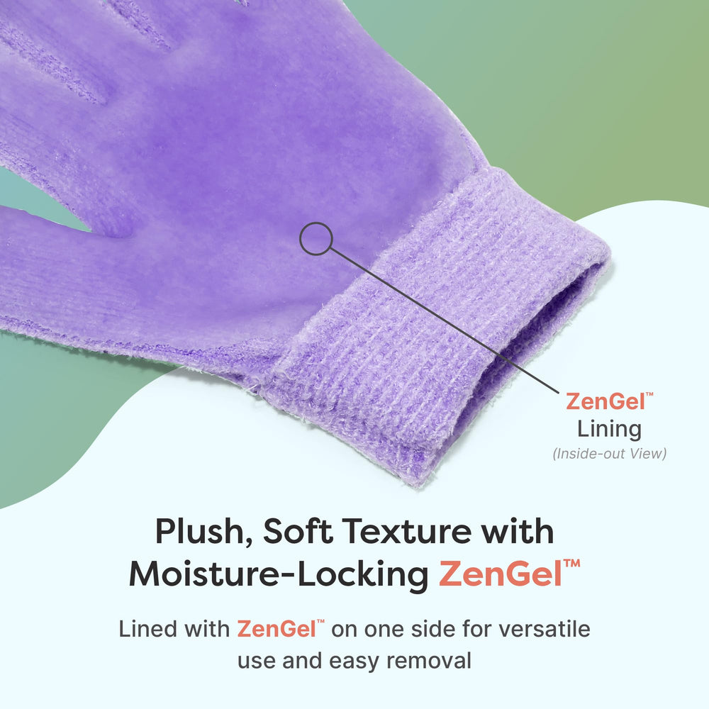 ZenToes gloves with touchscreen tips for convenient self-care during routine.