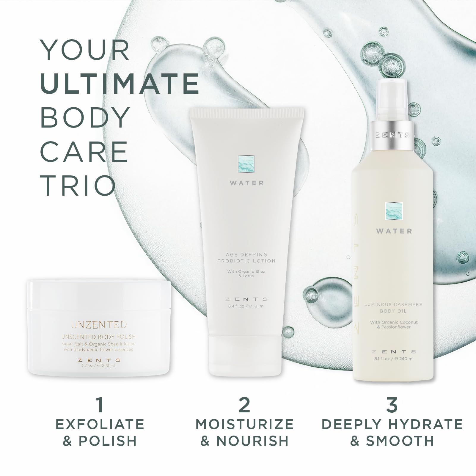 Zents after-shower hydration leaves skin refreshed and moisturized.