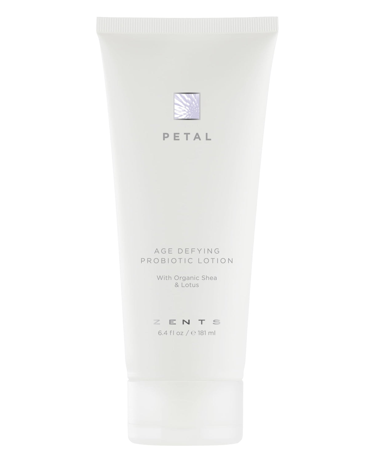 Zents Age-Defying Probiotic Body and Hand Lotion Petal bottle front for all-over moisture.