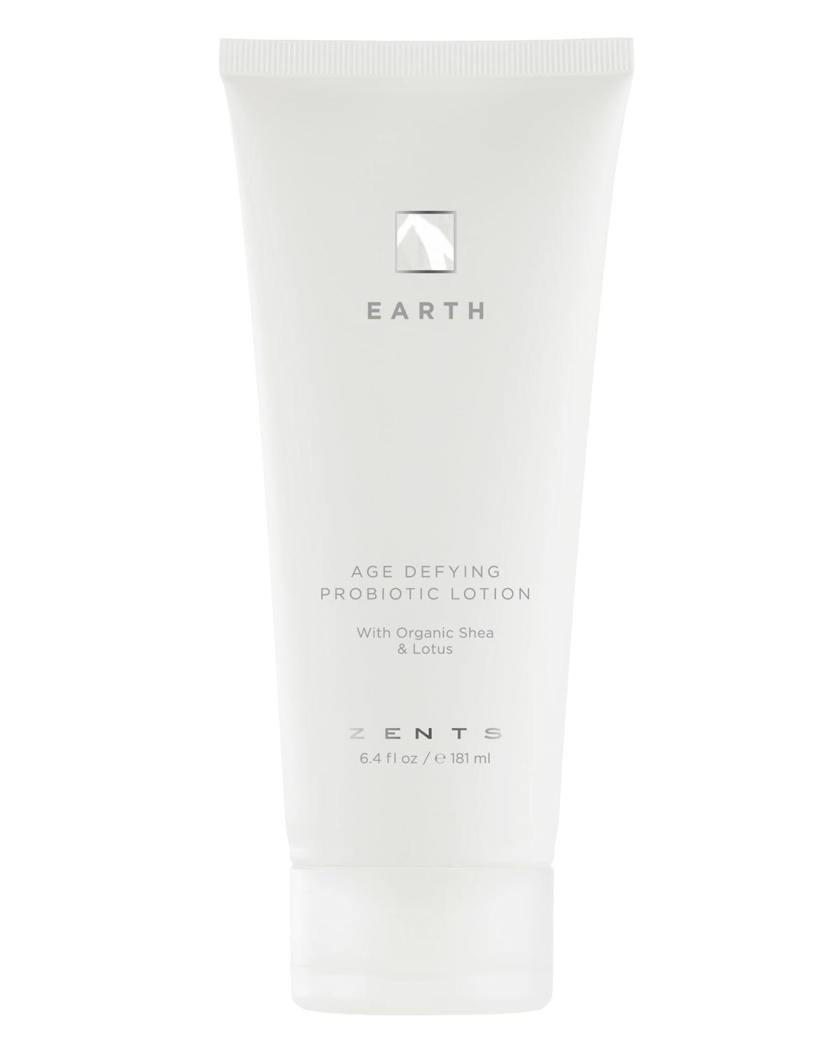 ZENTS Age-Defying Lotion Earth bottle delivers daily hydration.