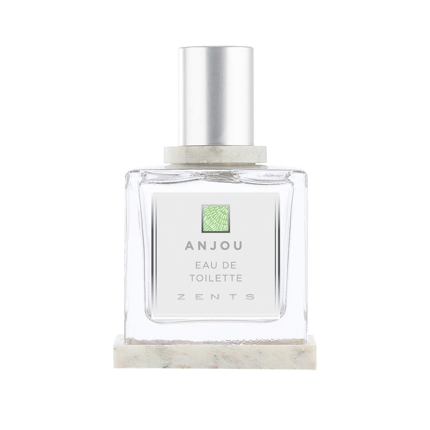 ZENTS Anjou bottle on display with a clean, long-lasting scent.
