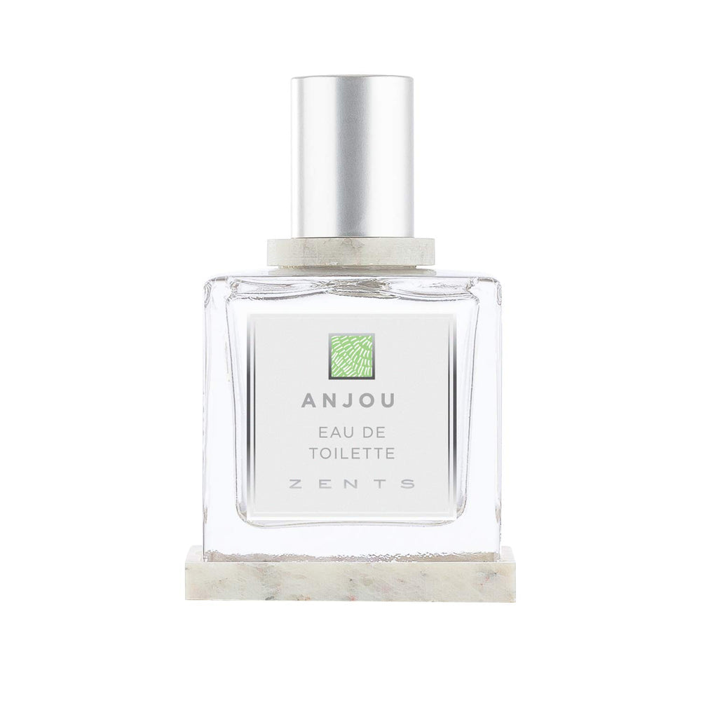 ZENTS Anjou bottle on display with a clean, long-lasting scent.