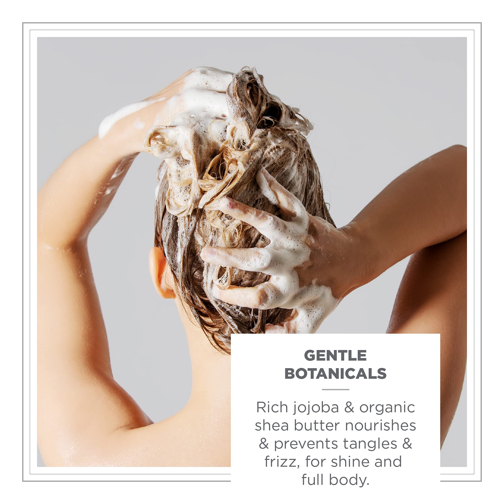Close-up of ZENTS Balancing Shampoo lather for gentle cleansing