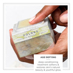 Close-up of Concreta balm texture highlighting rich conditioning formula
