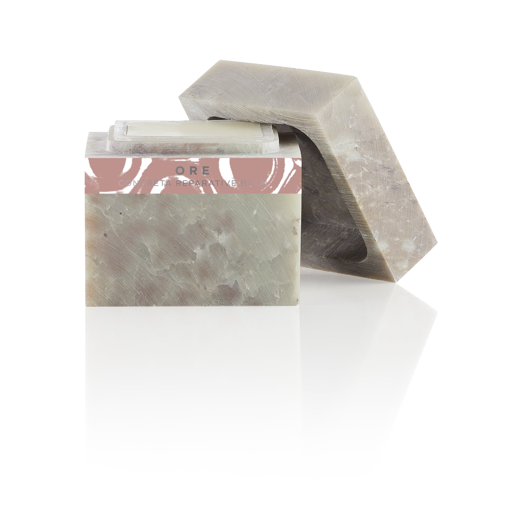 ZENTS Concreta balm jar on vanity nourishing dry skin
