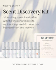 ZENTS gift box opened showing the 10-mini perfume vials for exploration.