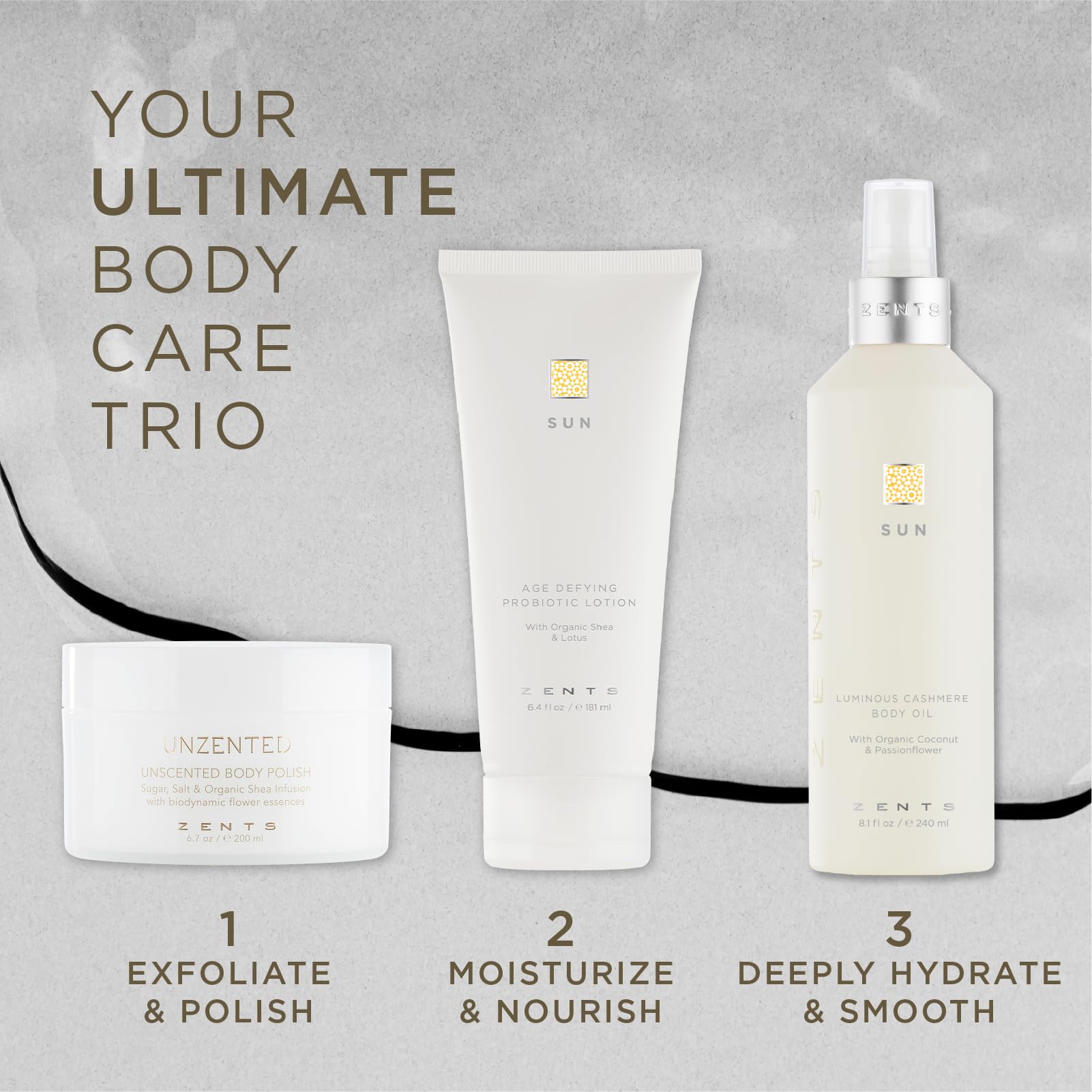 Ingredients include coconut oil and vitamin E for softening skin and antioxidant support.