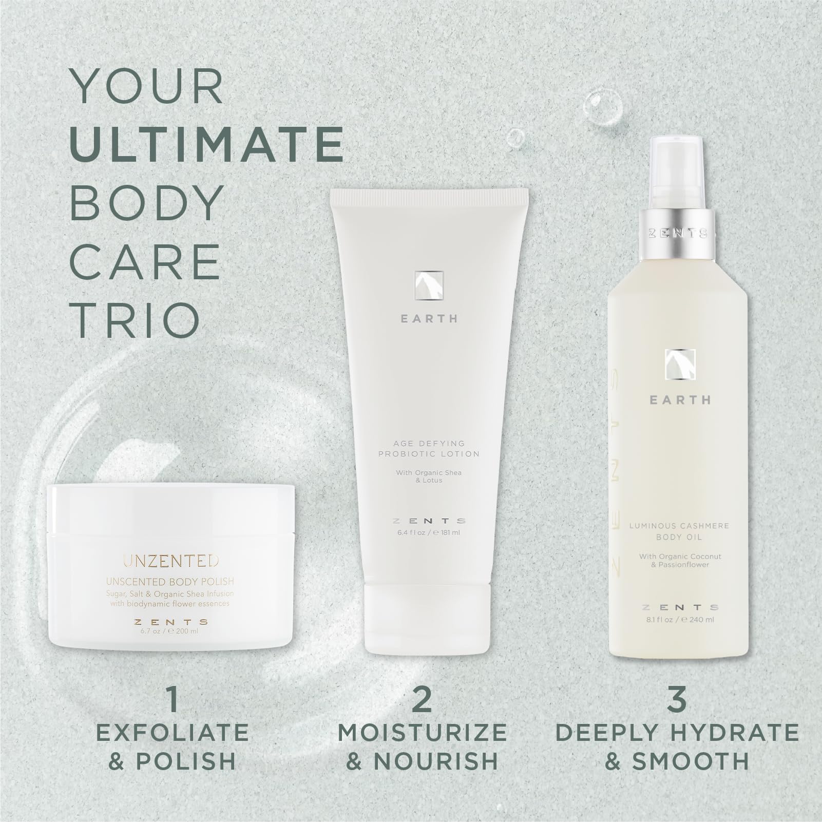 Zents Luminous Cashmere Body Oil eco-friendly packaging reflects vegan and cruelty-free ethos.