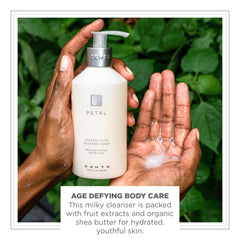 Zents Petal hand-lather demonstrates luxurious foam while nourishing skin during showers.
