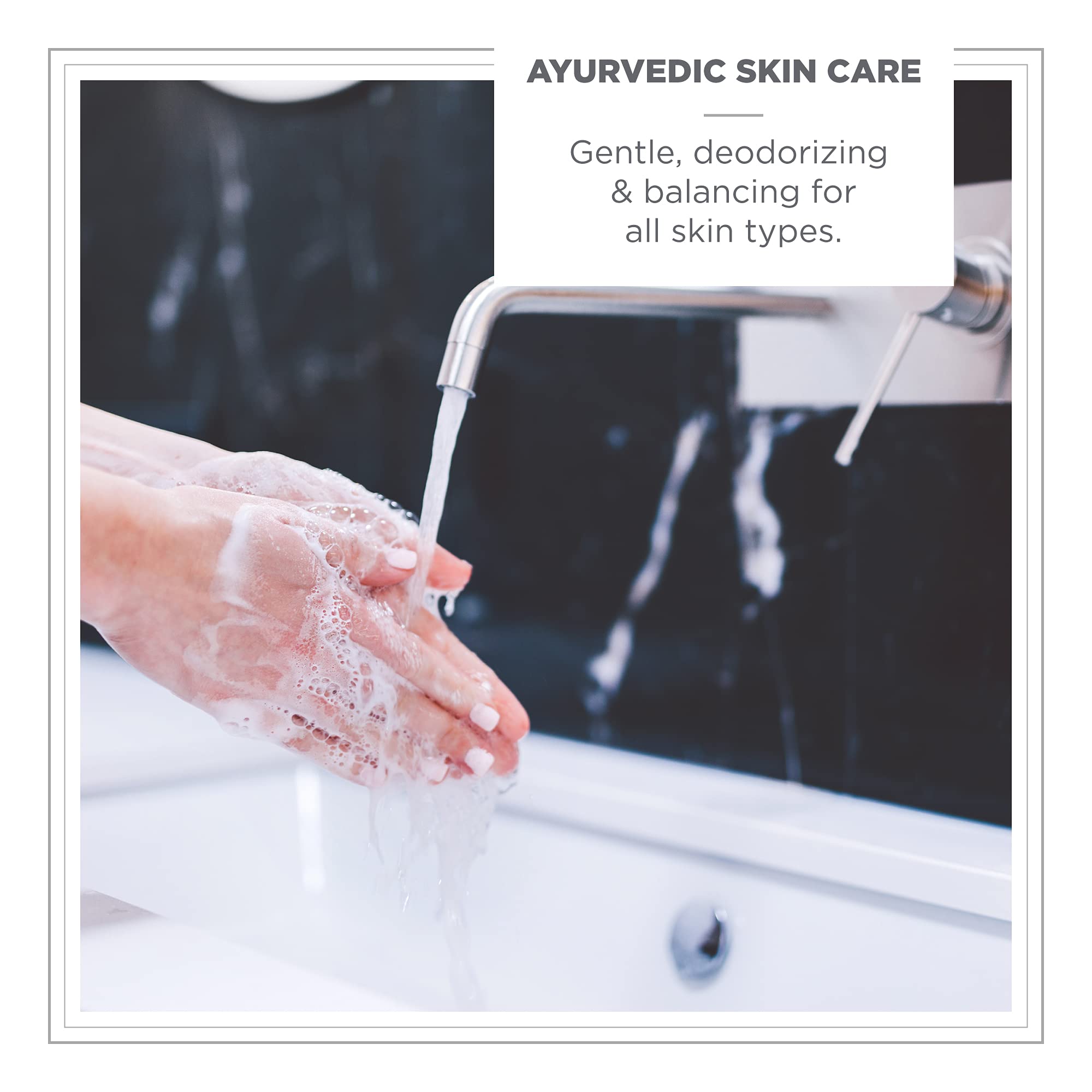 ZENTS triple-milled Luxe Bar Soap lathers in hand for gentle cleansing.