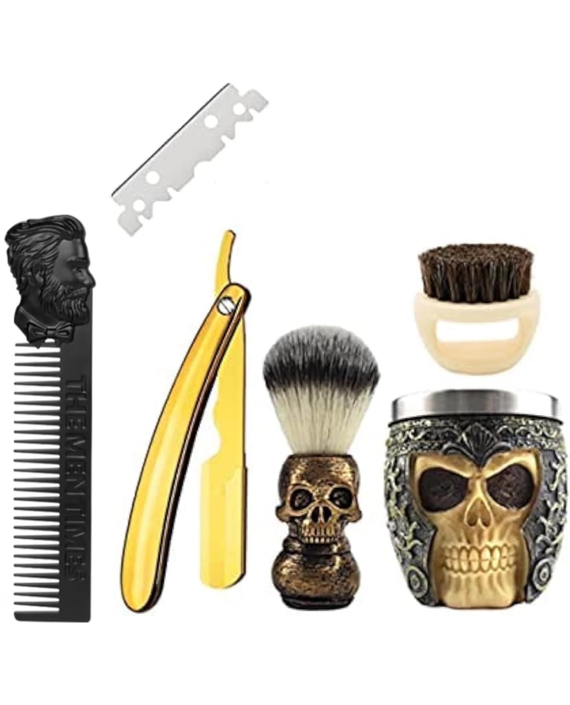 Zenzod Skull gold ABS folding razor for precise, close shaves