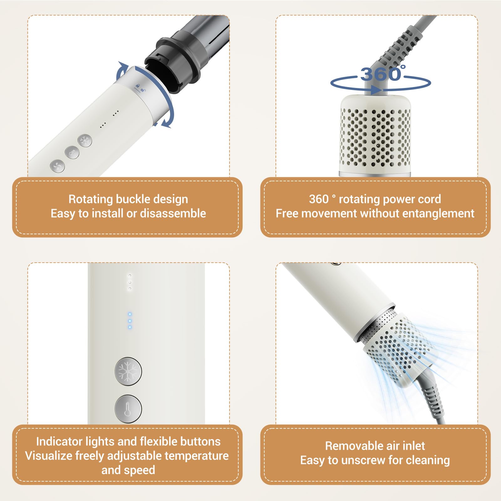 Zephyrluxe smart memory and temperature control protecting hair from heat.