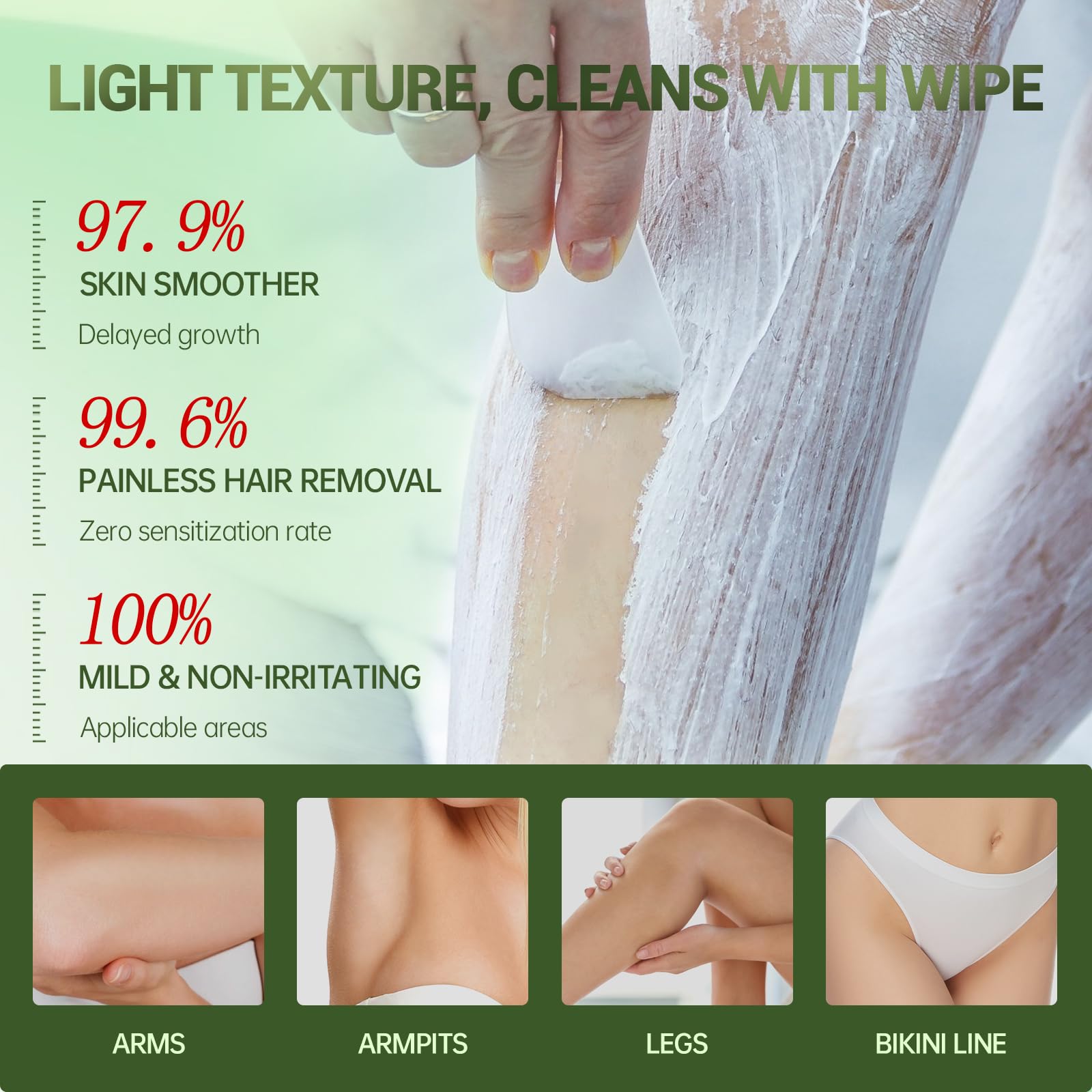 Zeponyx Hair Removal Cream leg application shows smooth, even coverage.