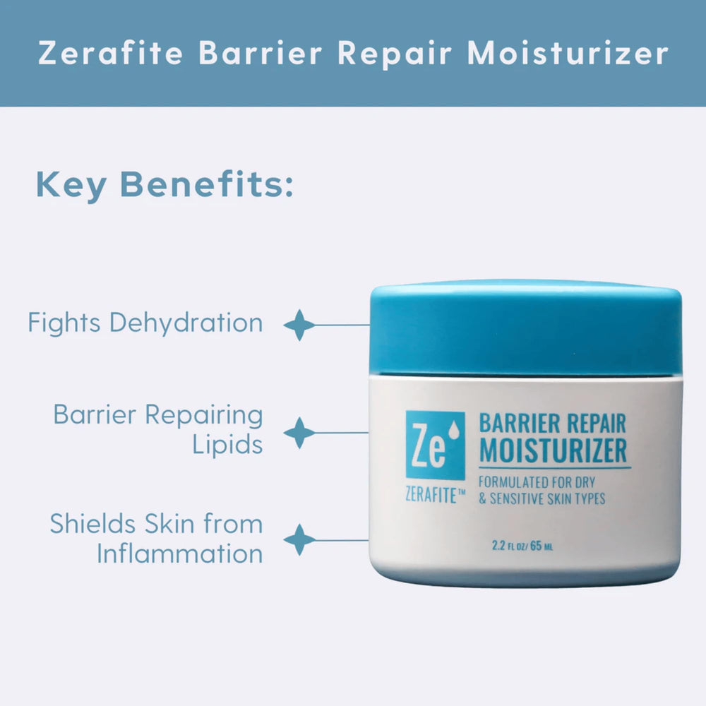 ZERAFITE Barrier Repair cream swirl highlights lightweight hydration for dry skin