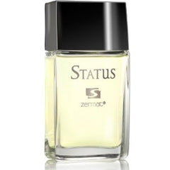 Zermat Perfum Status for Men bottle on a sleek backdrop, suggesting versatile everyday use